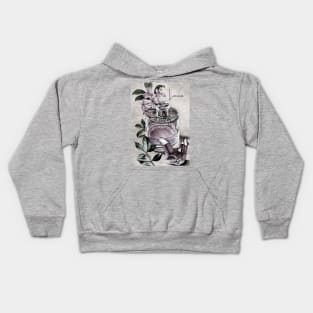 Personalised Vintage print perfume & rose quartz - Laura Kids Hoodie